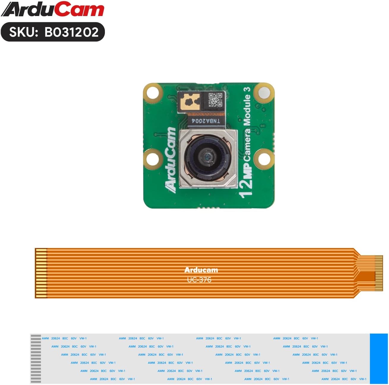 Arducam for Raspberry Pi Camera Module 3, 12MP IMX708 120°(D) Wide Angle Pi Camera V3