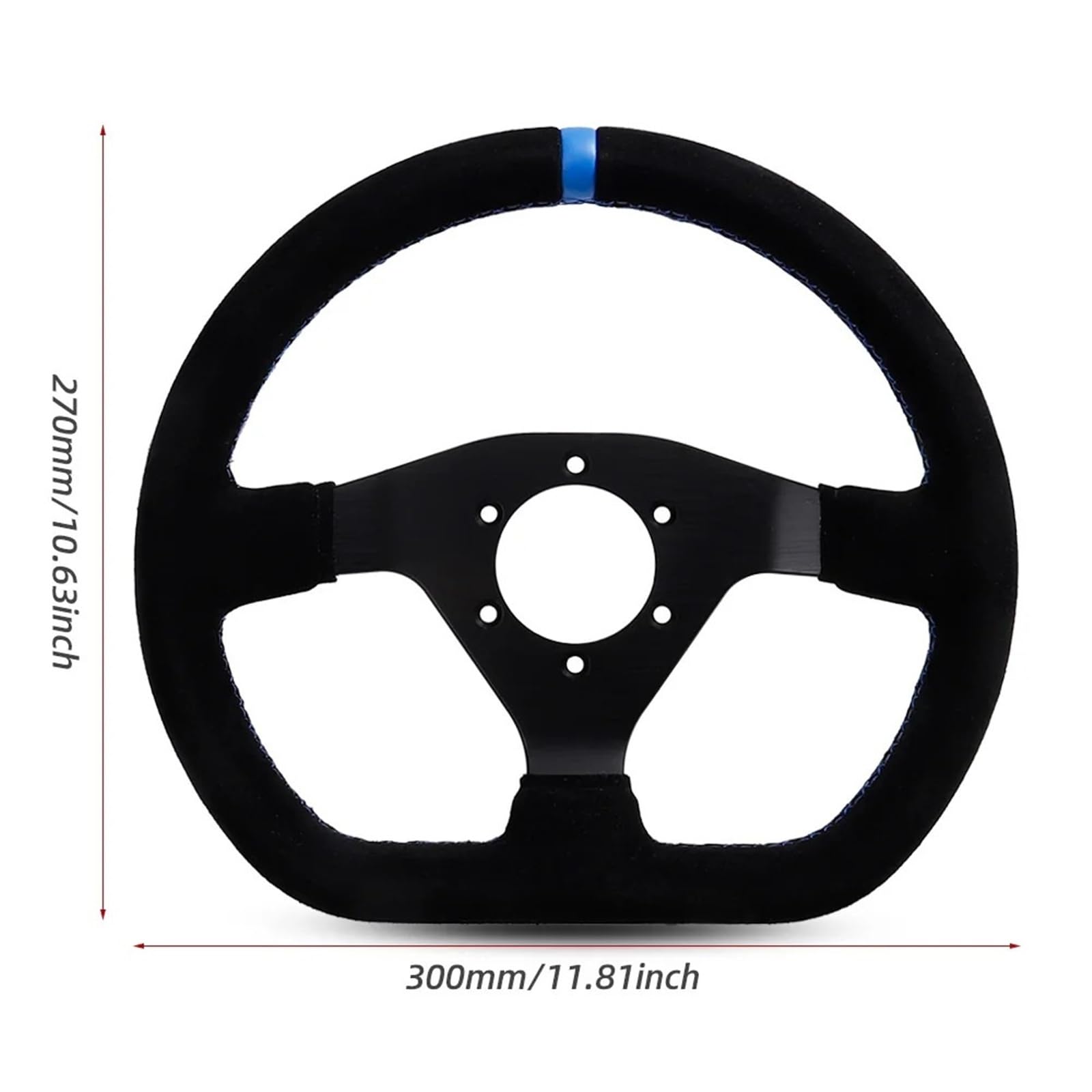 Générique Volant en daim plat 300 mm PC Racing 70 mm PCD