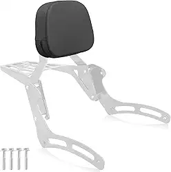 NOVALLA Sissy Bar com bagageiro adequado para Kawasaki Vulcan 900 VN900 Classic Custom 1996-2025 (Chrome)
