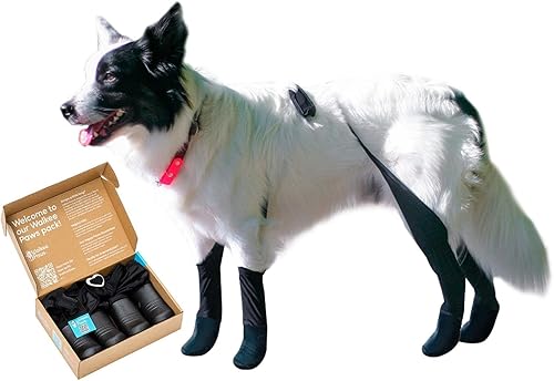 Walkee Paws Leggings de lujo fáciles de poner para perro, vistos en Shark Tank, botas de nieve para perro para invierno, lluvia, humedad y nieve,