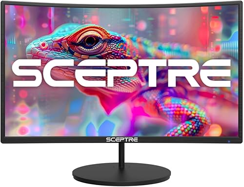 Sceptre - Monitor LED curvado de 27 pulgadas 75Hz HDMI VGA altavoces integrados metal sin bordes negro 2019 C275W-1920RN