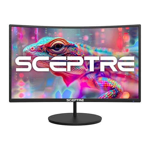 Sceptre Curved 27" FHD 1080p 75Hz LED Monitor HDMI VGA Build-In Speakers, EDGE-LESS Metal Black 2019 (C275W-1920RN) - 27" Curved Eye Care - Monitor