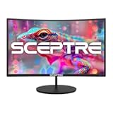 Sceptre Curved 27" FHD 1080p 75Hz LED Monitor HDMI VGA Build-In Speakers&comma; EDGE-LESS Metal Black 2019 &lpar;C275W-1920RN&rpar;