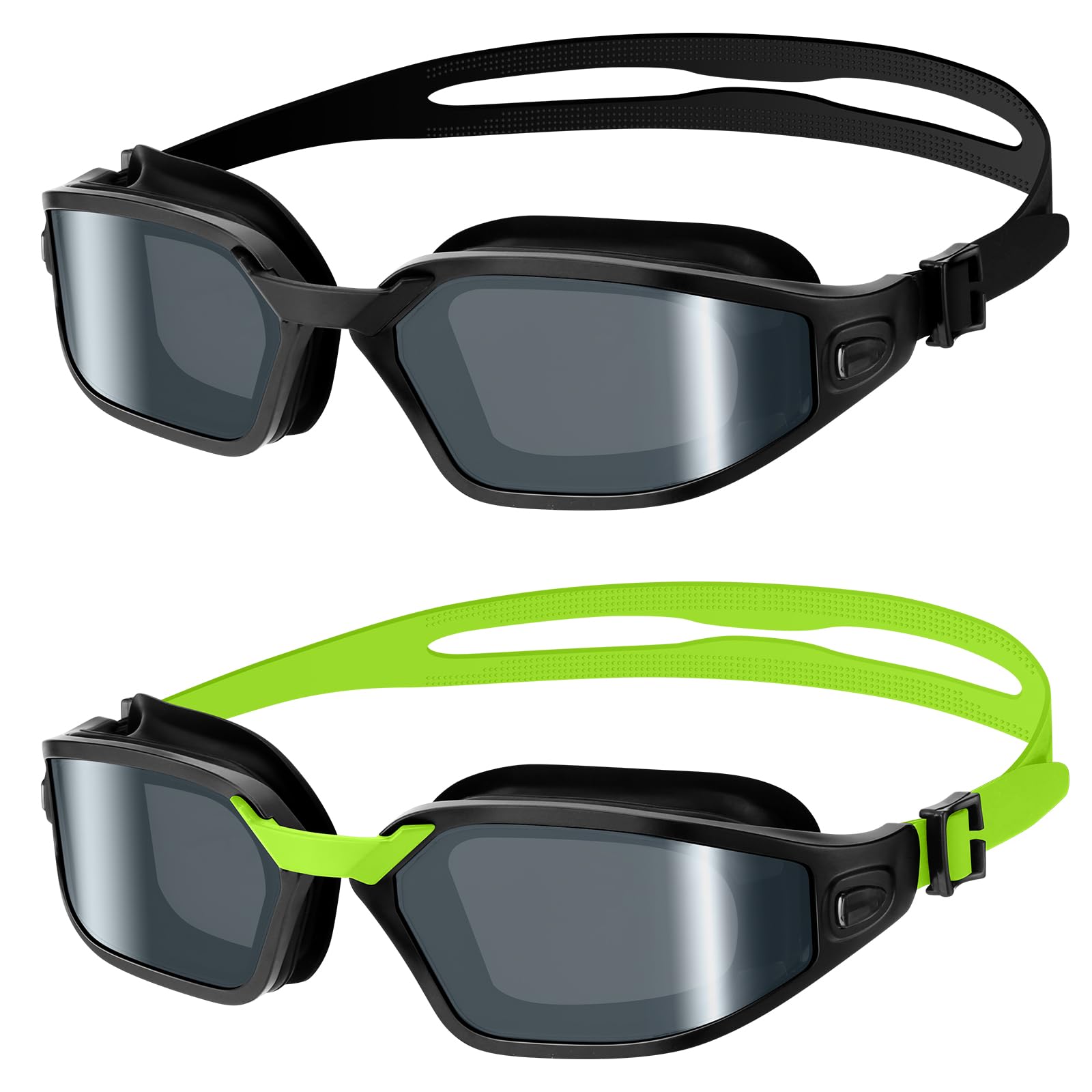 Odoland - Gafas de natación antifugas, antiniebla, impermeable, protección UV para hombres, mujeres adultas, adolescentes, 2 piezas
