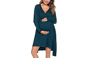 Women's Maternity Nursing Hospital Gown and Robe Set for Labor Delivery