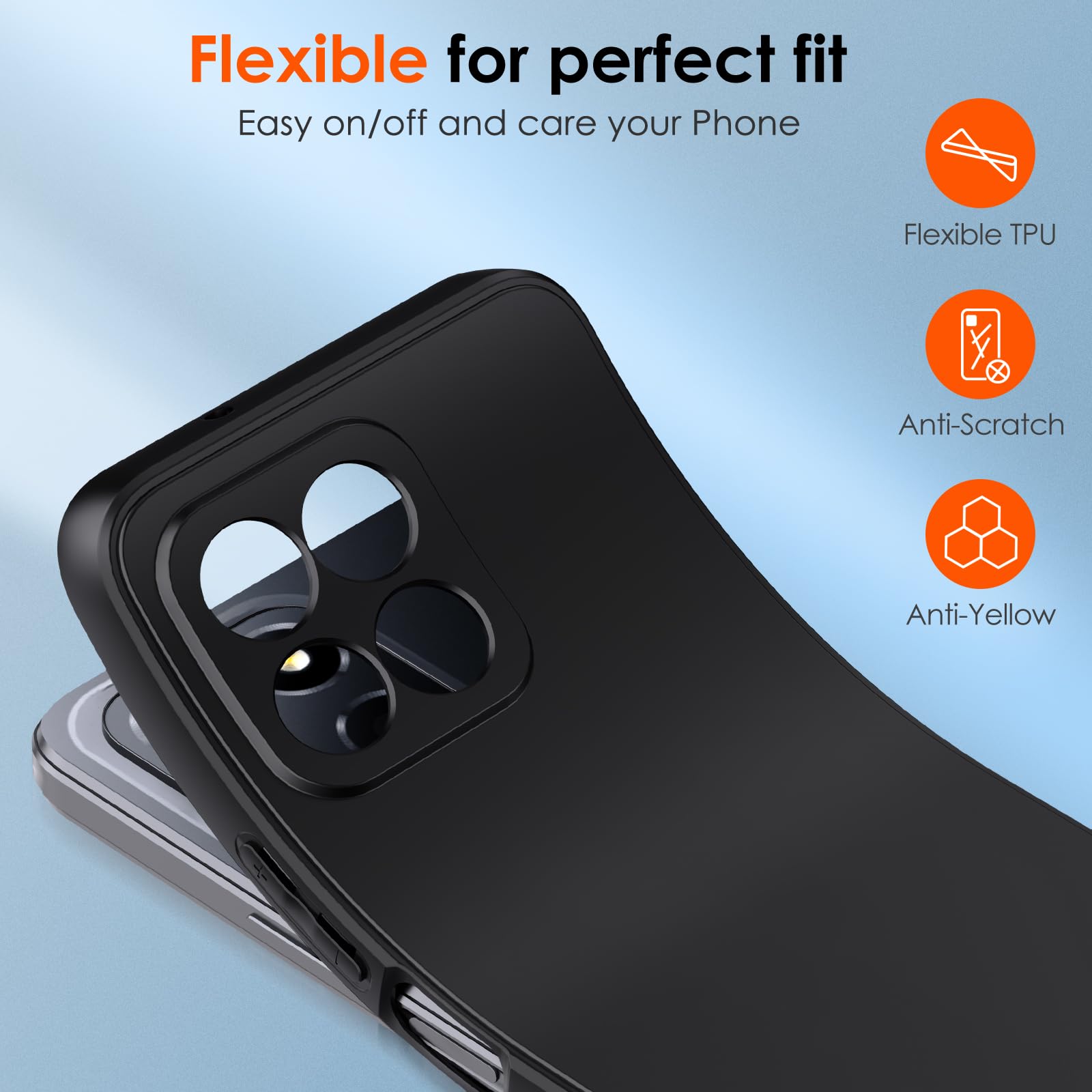iVoler Cover per Honor Magic5 Lite/Honor Magic 5 Lite 5G, Custodia Trasparente per Assorbimento Degli Urti con Paraurti in TPU Morbido, Sottile