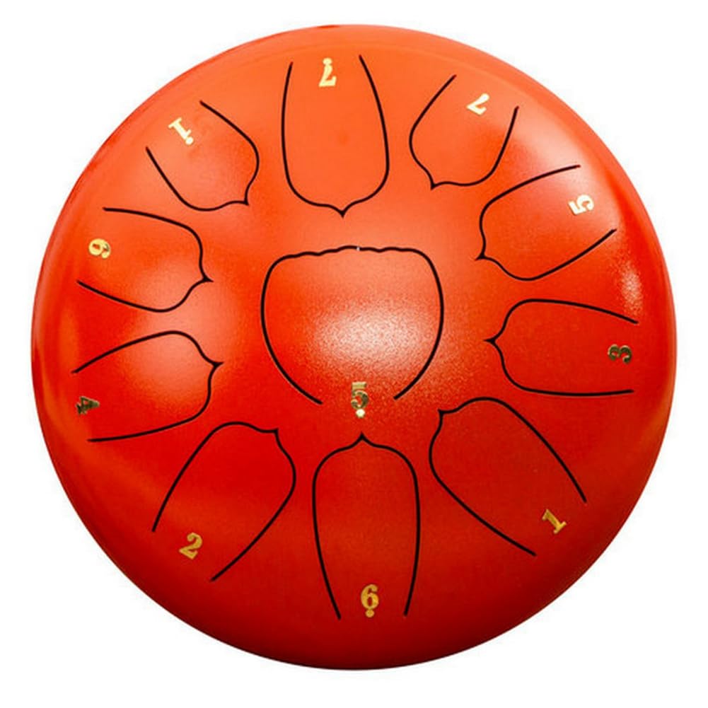 Tambour de Pluie Extérieur de Couleur Orange de 10 Pouces 11 Tons, Tambour de Pluie de Jardin, Tambour de Chakra de Pluie, Tambour Éthéré, Tambour à Main