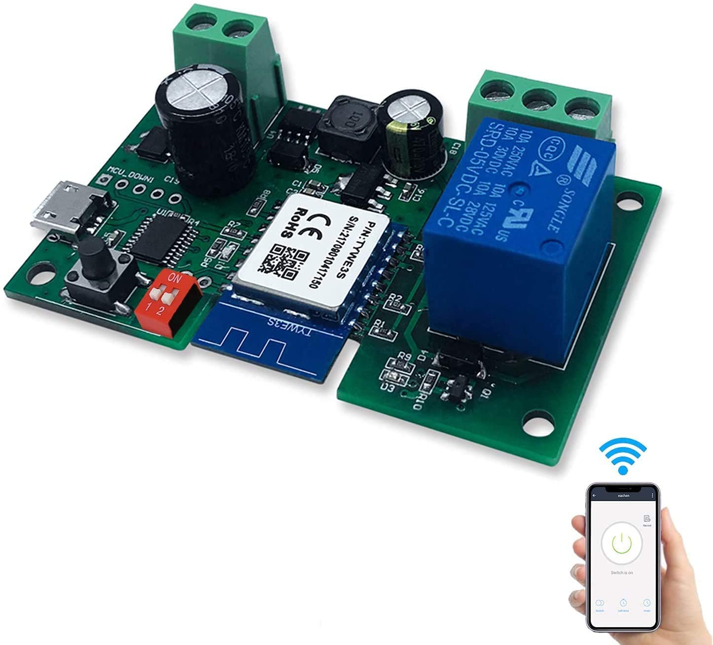 REES52 1-Channel WiFi Smart Switch Relay Module, TUYA/Smart Life App for Smart Home Remote Control, Momentary Time Adjustable, Compatible with Alexa/Google Assistant/IFTTT-image-41
