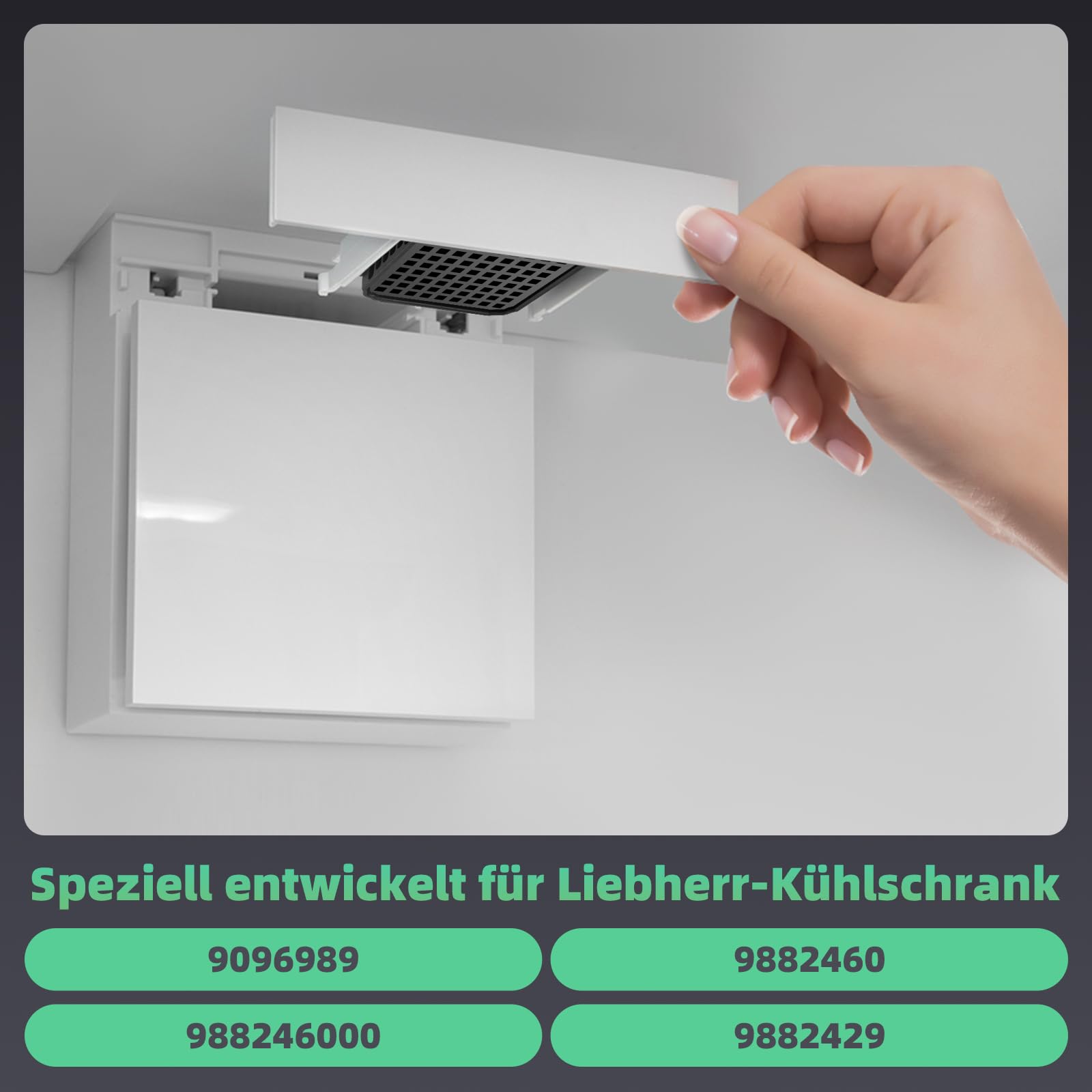 2 filtros de carbón activo para frigorífico Liebherr 9096989, 9882460, 988246000, 9882429 el filtro Liebherr Fresh Air de repuesto para 7440021-00