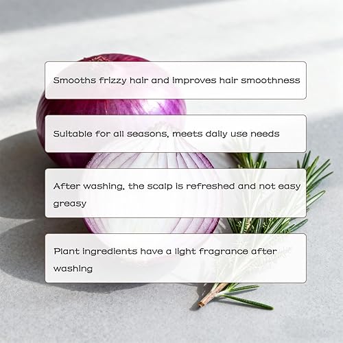 Miniatura 5 de Barra de champú con infusión de romero con cebolla y biotina, champú hidratante para el cuidado del cabello hidratante 3 en 1, limpieza profunda del