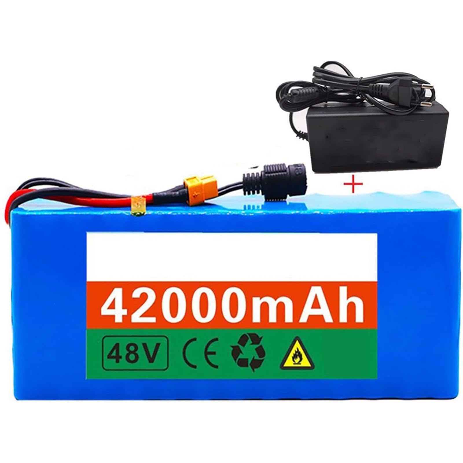 48V 42Ah 13S3P Batería Impermeable Para Bicicleta Eléctrica, Recargable, Con Cargador Y BMS, Para Motores De Bicicletas Eléctricas Y Patinetes Eléctricos De 200W A 1000W XT60+DC