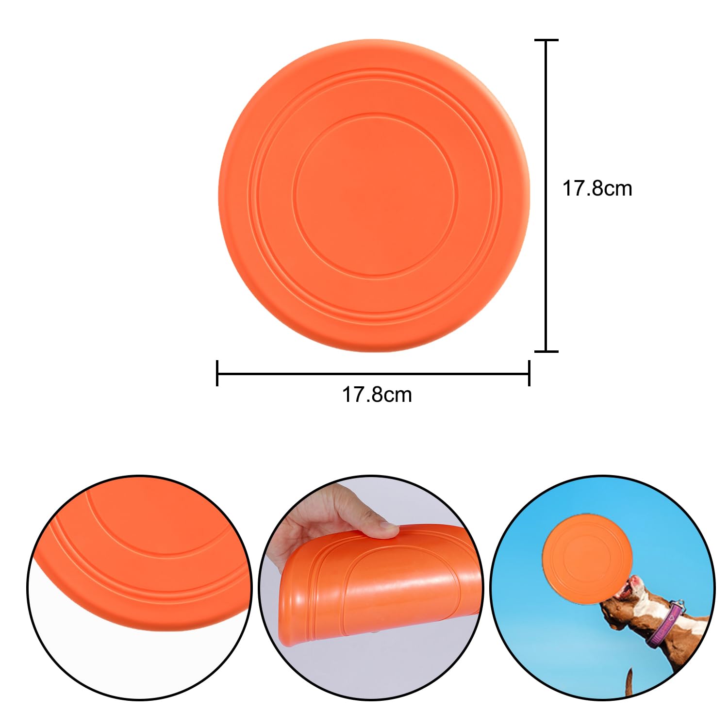 MEISH 6 Pieces Kids Flying Disc Toy Rubber Dog Training Flying Discs Outdoor Backyard Lawn Sports Flying Disc for Children Pets (6 Color) - Image 2