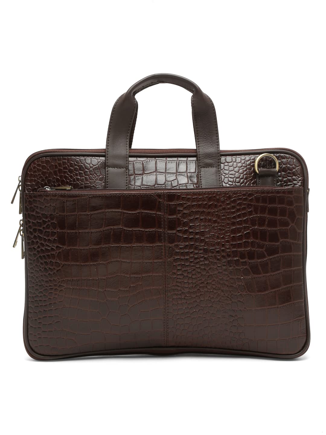teakwood leathers Unisex Tan Leather Laptop Bag | 1 Main Compartment, 2 External Zip Pockets & 1 Internal Stash Pocket & 1 Laptop Compartment | T_MB_CO118-picture-14