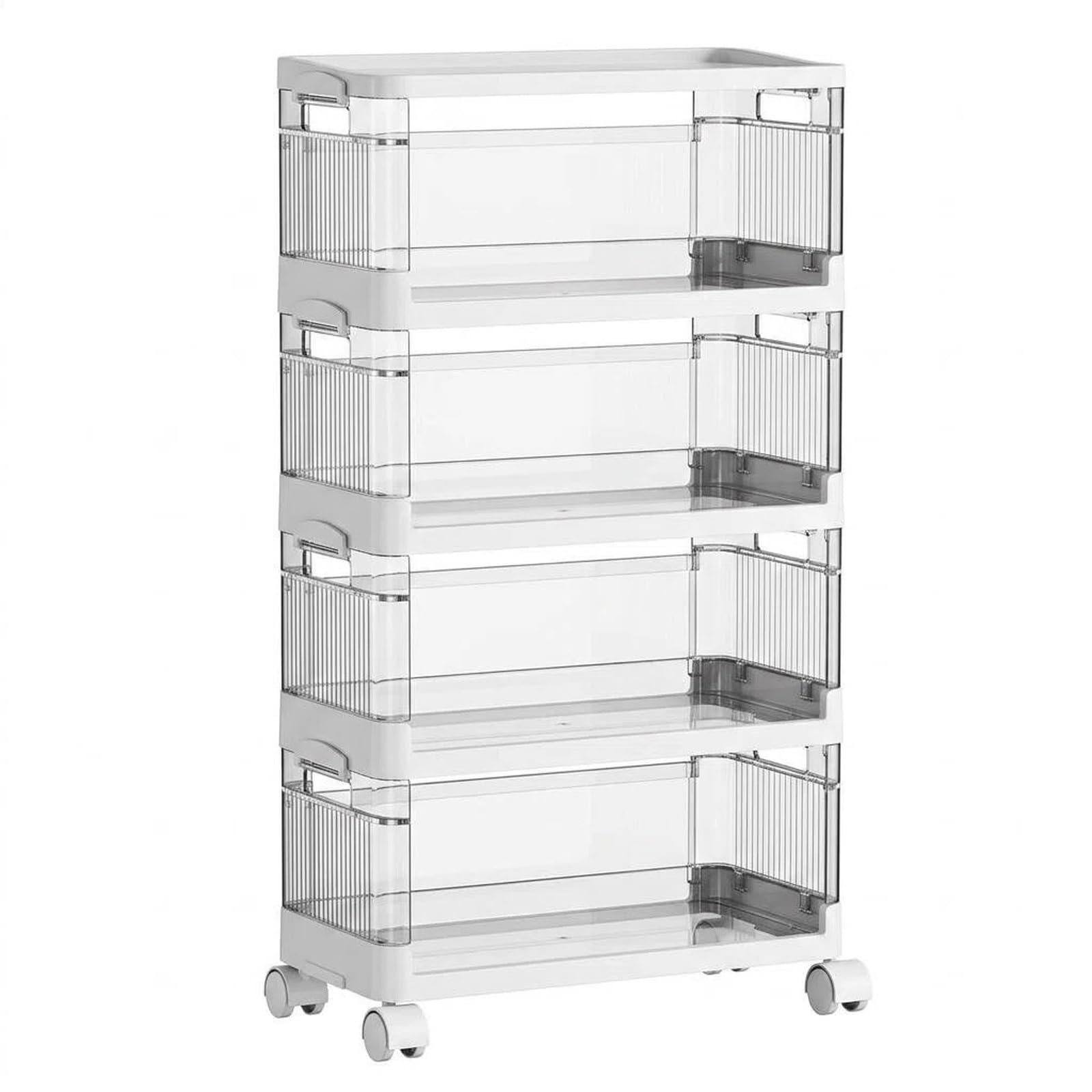 ZYYANSHOP Kitchen Storage Cart Multi-tier Rolling Storage Cart Movable Snack and Toy Organizer Shelf Mobile(Medium)