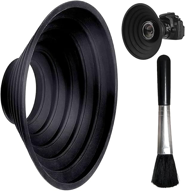 Silicone Lens Hood DBAILY Anti-Reflective Lens Hood Camera Dust Brush Lens Hood Filter Thread Protector Fits Anti Reflection Collapsible External Dia 70mm~90mm Camera Glare Adapter for Canon Nikon