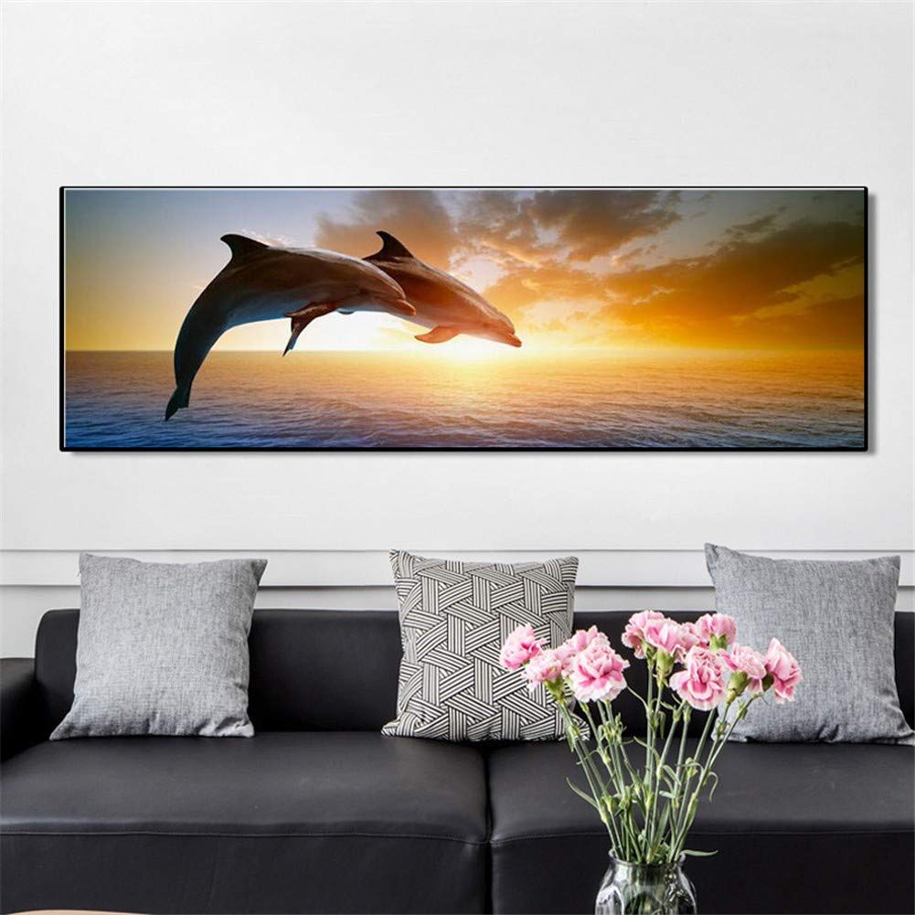 Broderie Diamant Dauphin 80x220cm pour occuper les enfants et décorer de grands murs nus