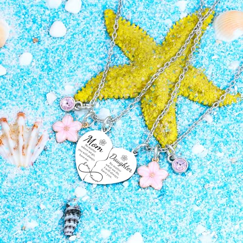 lauhonmin 2Pcs Mother Daughter Heart Matching Pendant Necklace Set Gifts For Mom Mothers Day Birthday Christmas Presents From Daughter Mothers Day Gifts for Mom4