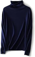 Women's Merino Wool Blend Sweater Fall Winter Turtleneck Long Sleeve First-Line Ready to Wear Seamless Knit Sweater