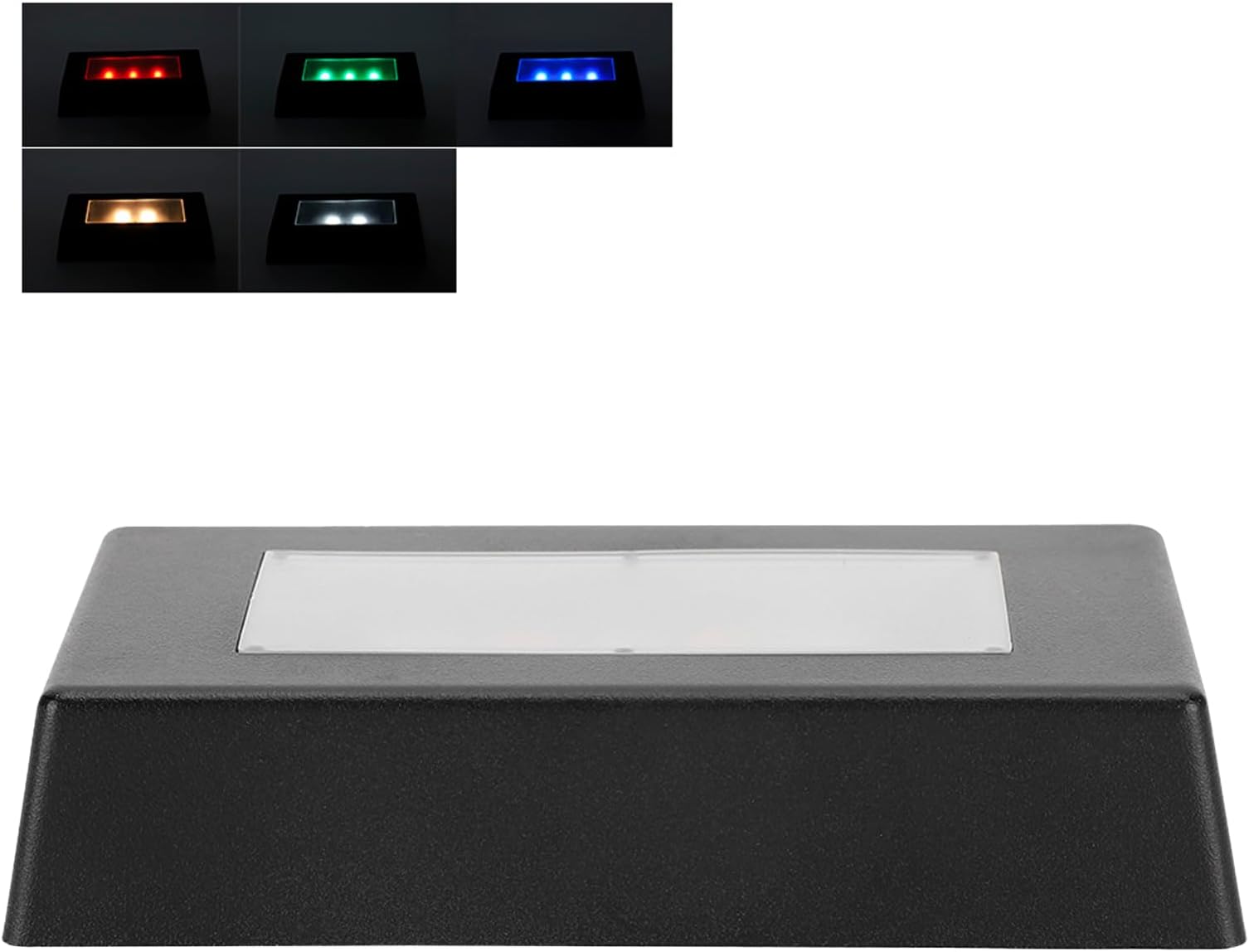 Watris Veiyi 7 Color LED Display Base, Color Changing Light Stand for Crystal Display Jewelry Glass Art, 3D Crystal Light Base, Rectangle Display Stand with USB Cable