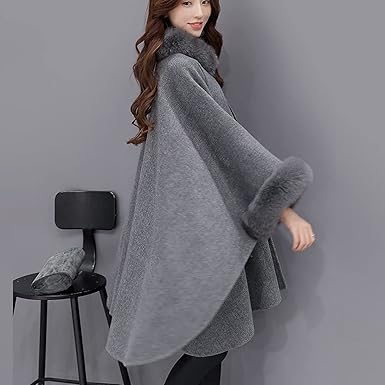 Cardigan Col En Fourrure Cape à Capuche Femme Automne Et Hiver Femmes Manteau Langoureux Gland Châle étranger à Manches Longues Poncho Acheter à Prix Bas - Livraison Gratuite, Avis Réels Avec Des