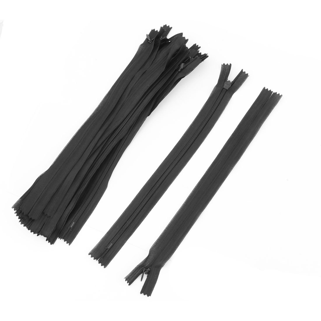 Generic Nylon Tailor Conceal Invisible Zippers Sewing Tool 25cm Length 15PCS Black