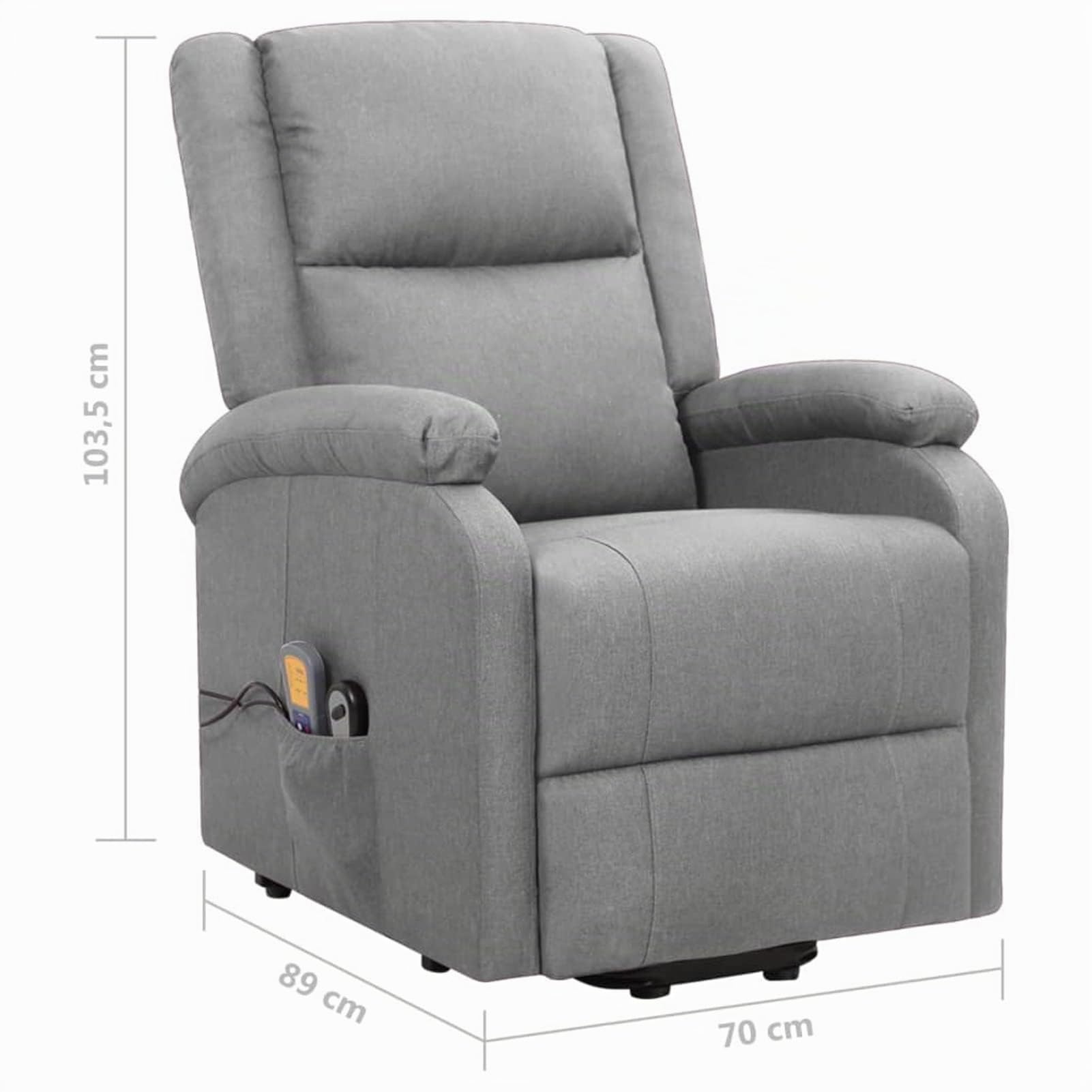 Sillón de Masaje Reclinable, 3 Posiciones, Elevación Eléctrica, Vibración de 6 Puntos, Tela Poliéster, para Descanso y Relajación