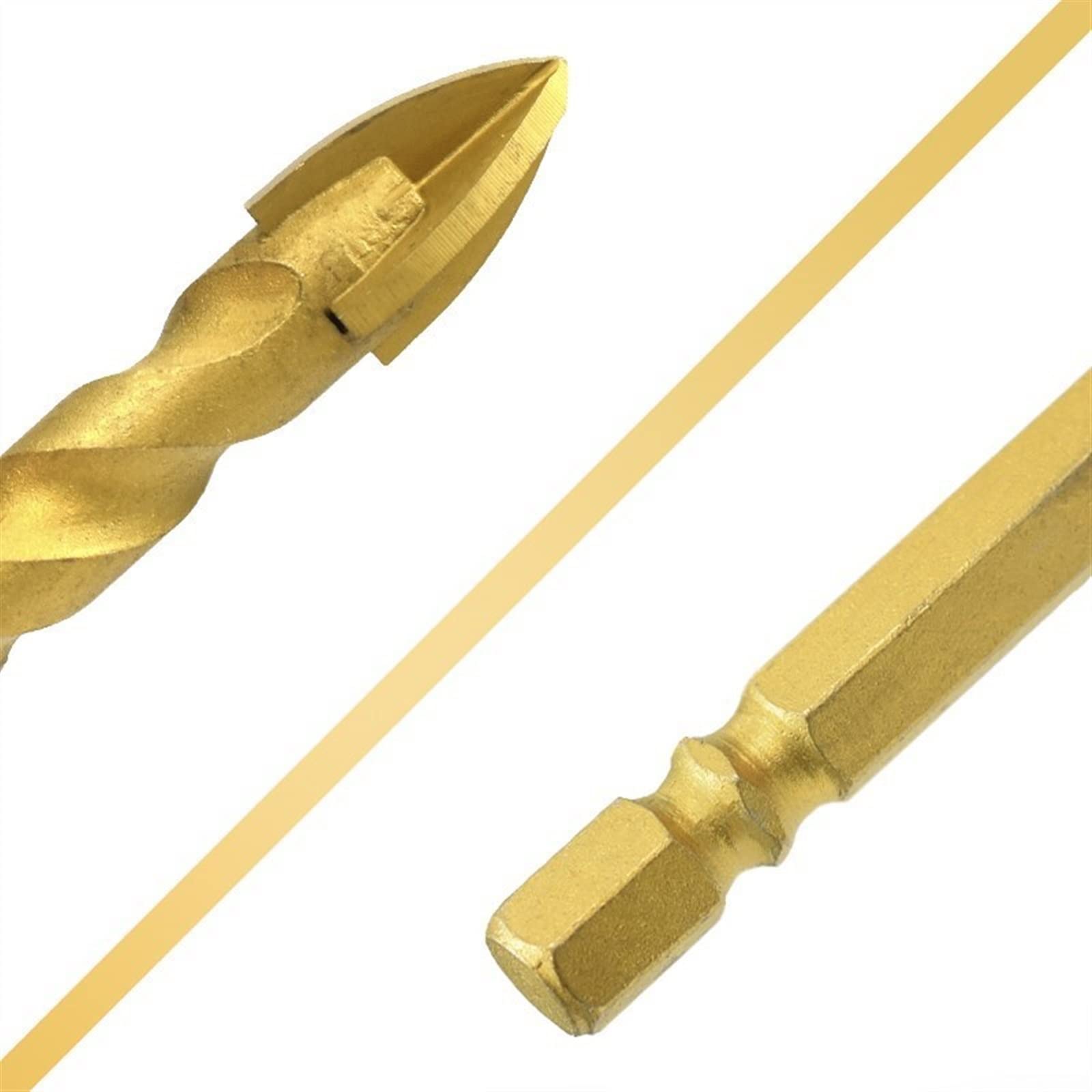 Apri foro 6-12mm Punta esagonale a croce for piastrelle Punta for trapano in lega di mattoni Triangolo Bit Cutter for strumento di perforazione for calcestruzzo in ceramica di vetro 1Pcs(10mm)
