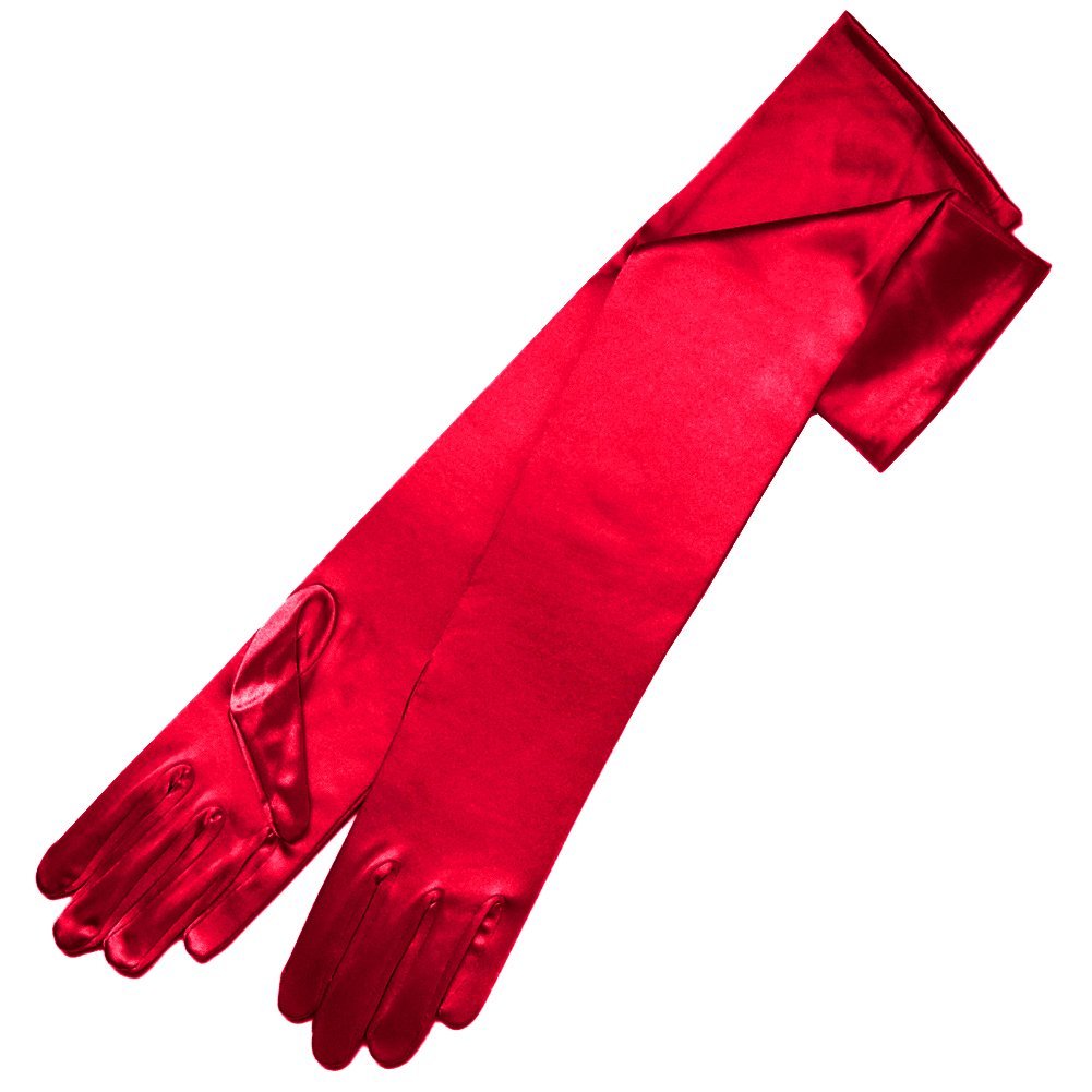 19.5" Long Shiny Stretch Satin Dress Gloves 12BL