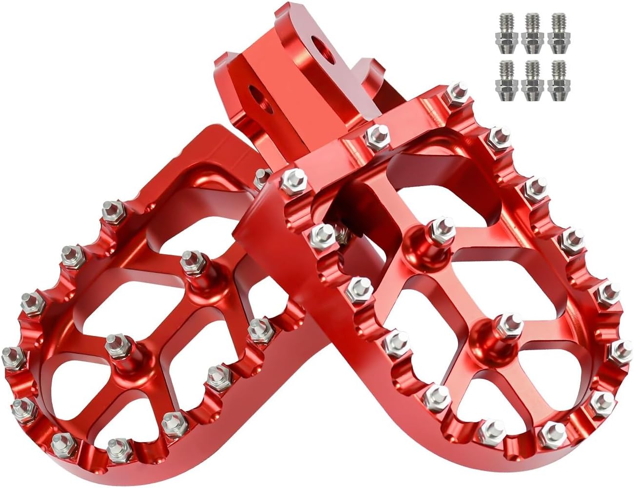 Dirt Bike Foot Pegs,Ebike Aluminum Prickly Pedals Footrest for Surron Light Bee X S/Segway X160 X260/E-ride Pro SS/CRF190L CRF150F CRF230F 2003-2019/Talaria Sting MX3 MX4,Red
