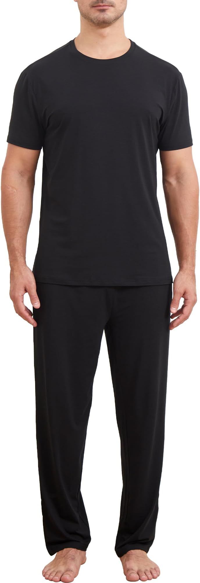 netdraw Men's Ultra Soft Bamboo Viscose Pajama Sets Lightweight Comfy Lounge Sleep Short Sleeve Pjs Sleepwear