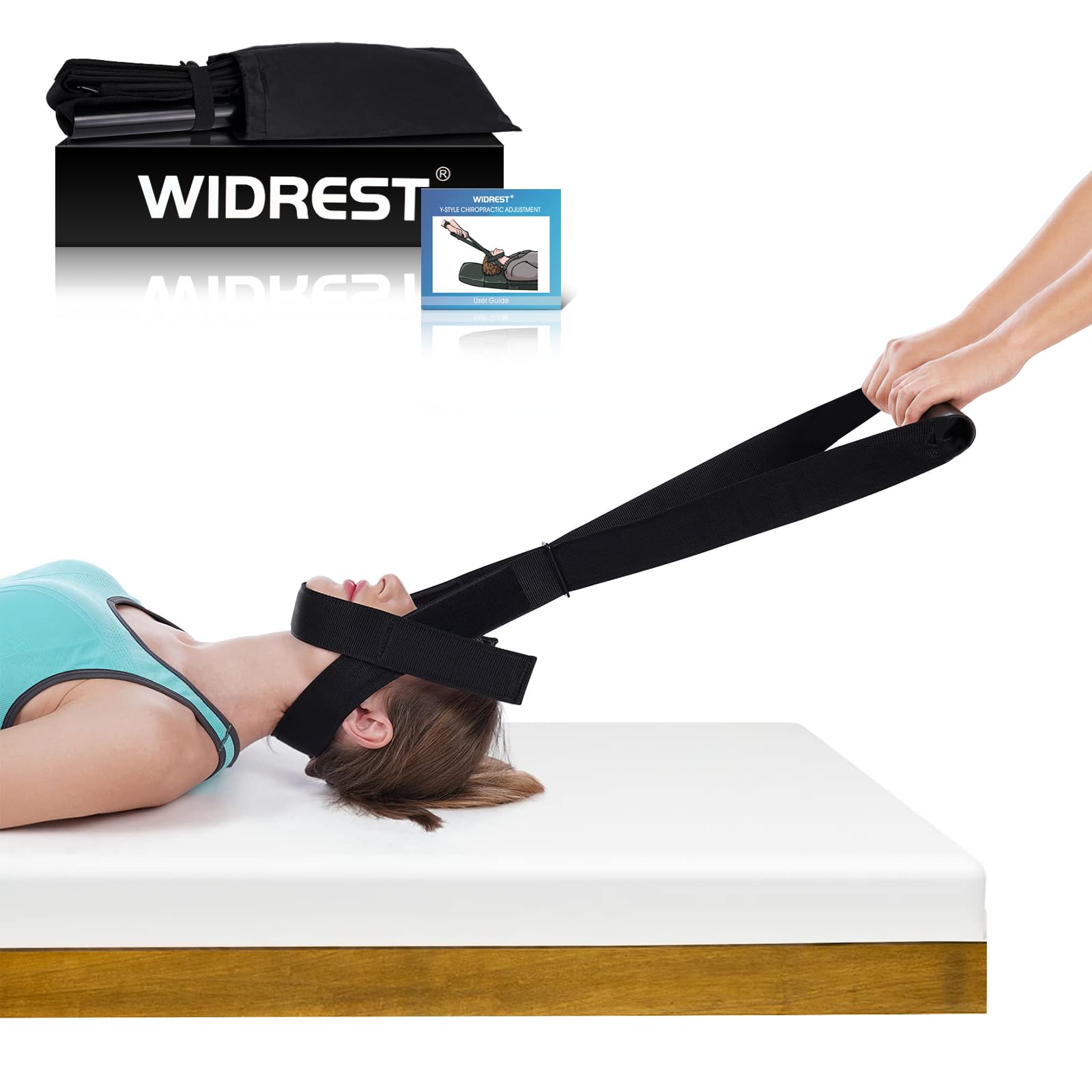 Neck Stretcher Strap, Spine Chiropractic Decompression Tool with Chin Belt. Cervical Neck Traction Device.