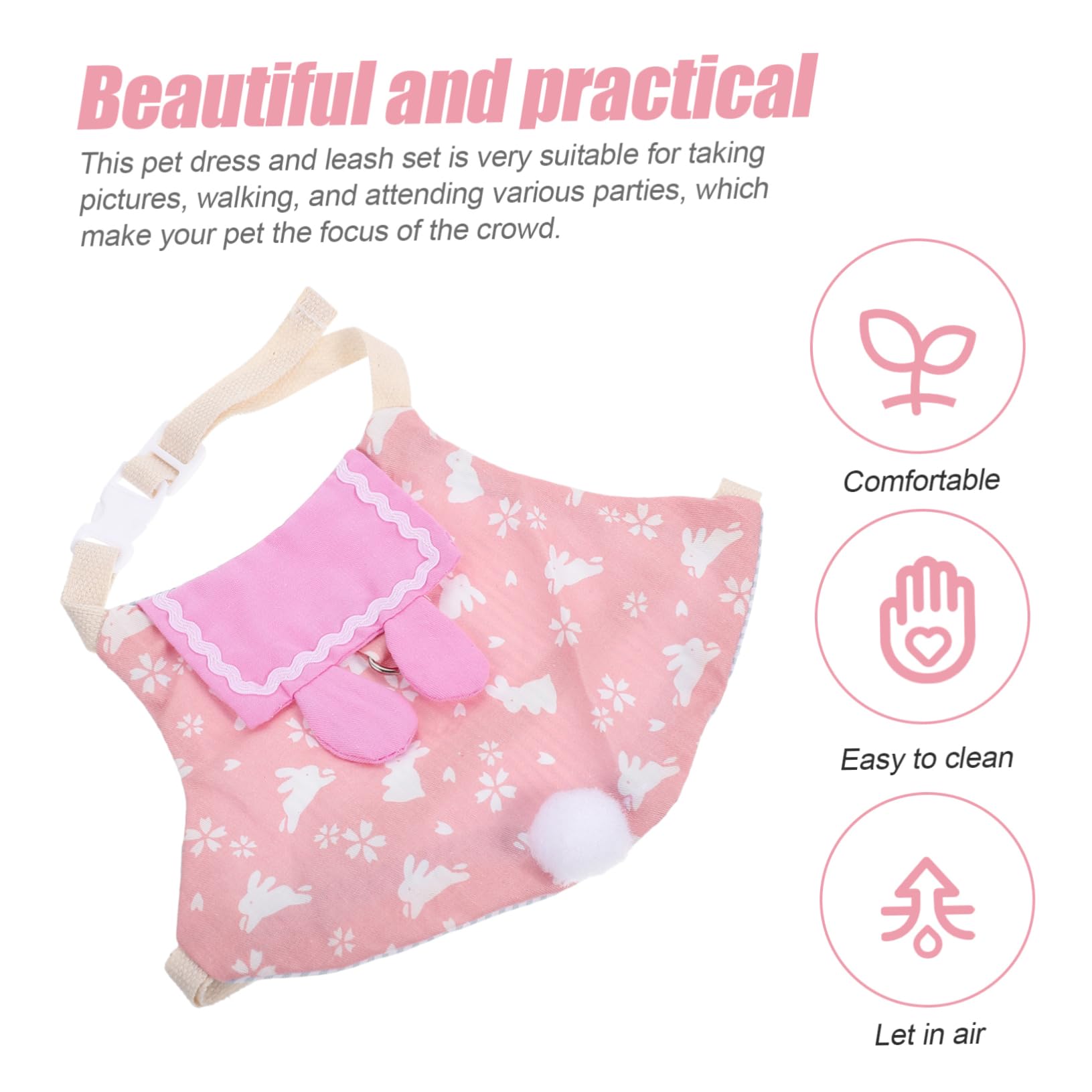 Milisten 4sätze Garment Bunny Kit Atmungsaktives Hasengeschirr Mit Leine Für Kleine Haustiere Für Fotos Und Besondere Anlässe