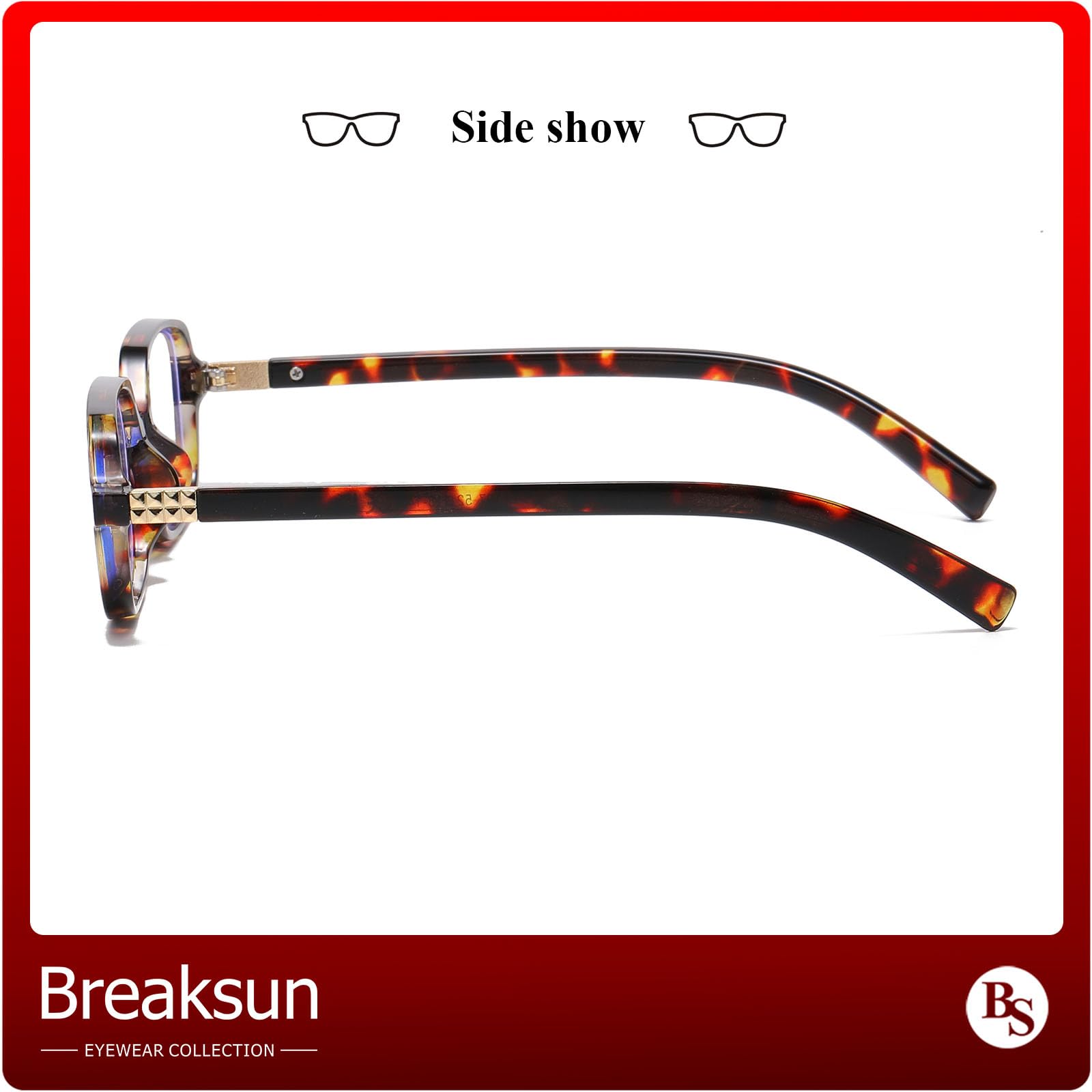 Breaksun Occhiali rettangolari retrò donna uomo occhiali quadrati piccoli blocco luce blu lenti vintage tartaruga marrone MM