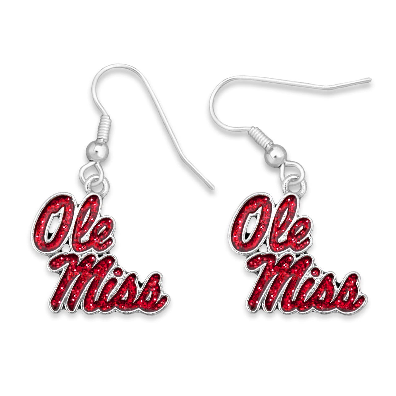 Ole Miss Rebels Game Day Glitter Earrings Jewelry Gift Licensed UM