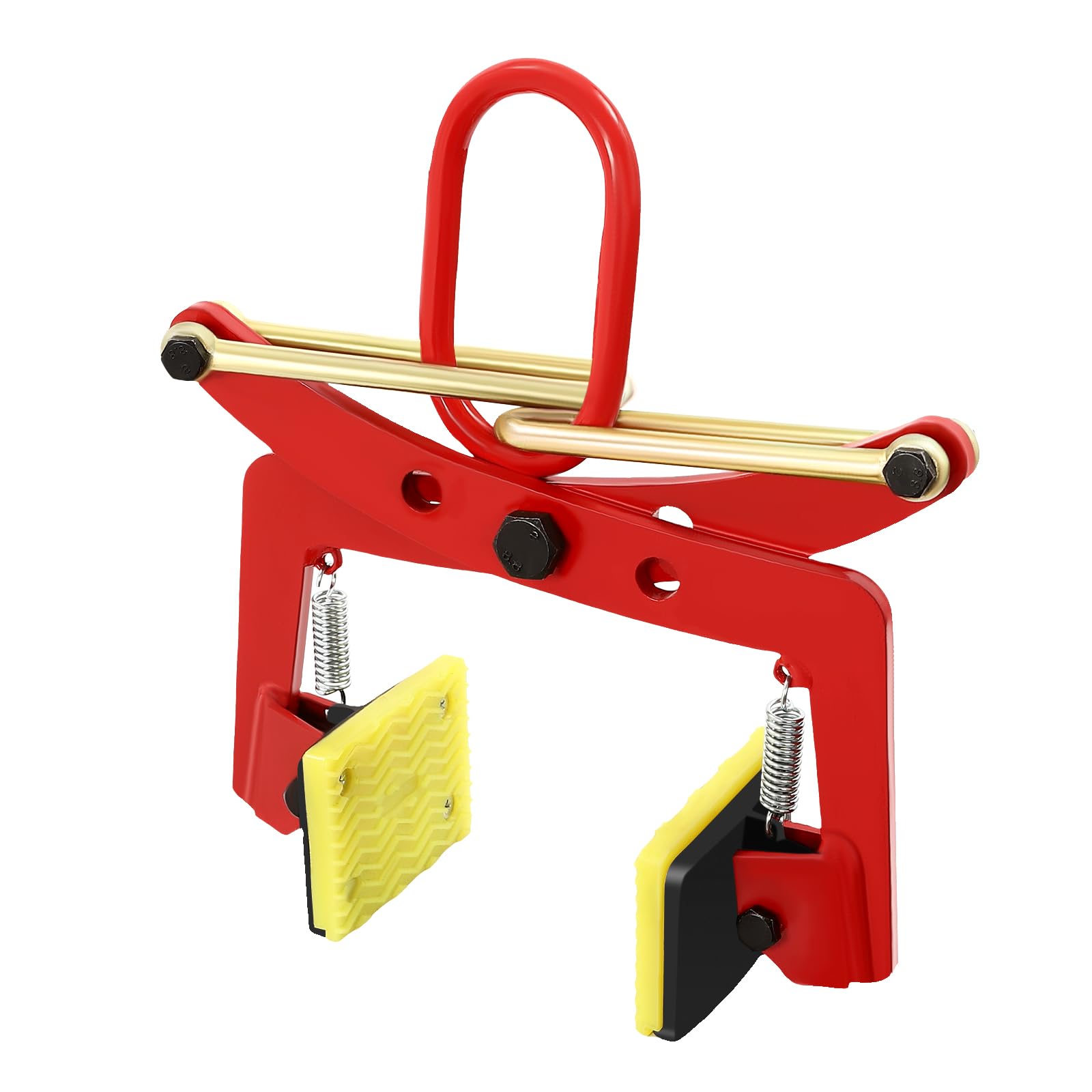 Pinzas para piedra, alicates de elevación, alicates para piedra de 8 pulgadas, capacidad de carga de 330 kg, acero al carbono, rojo y amarillo, apertura ajustable de 10-24 cm, con almohadillas de goma