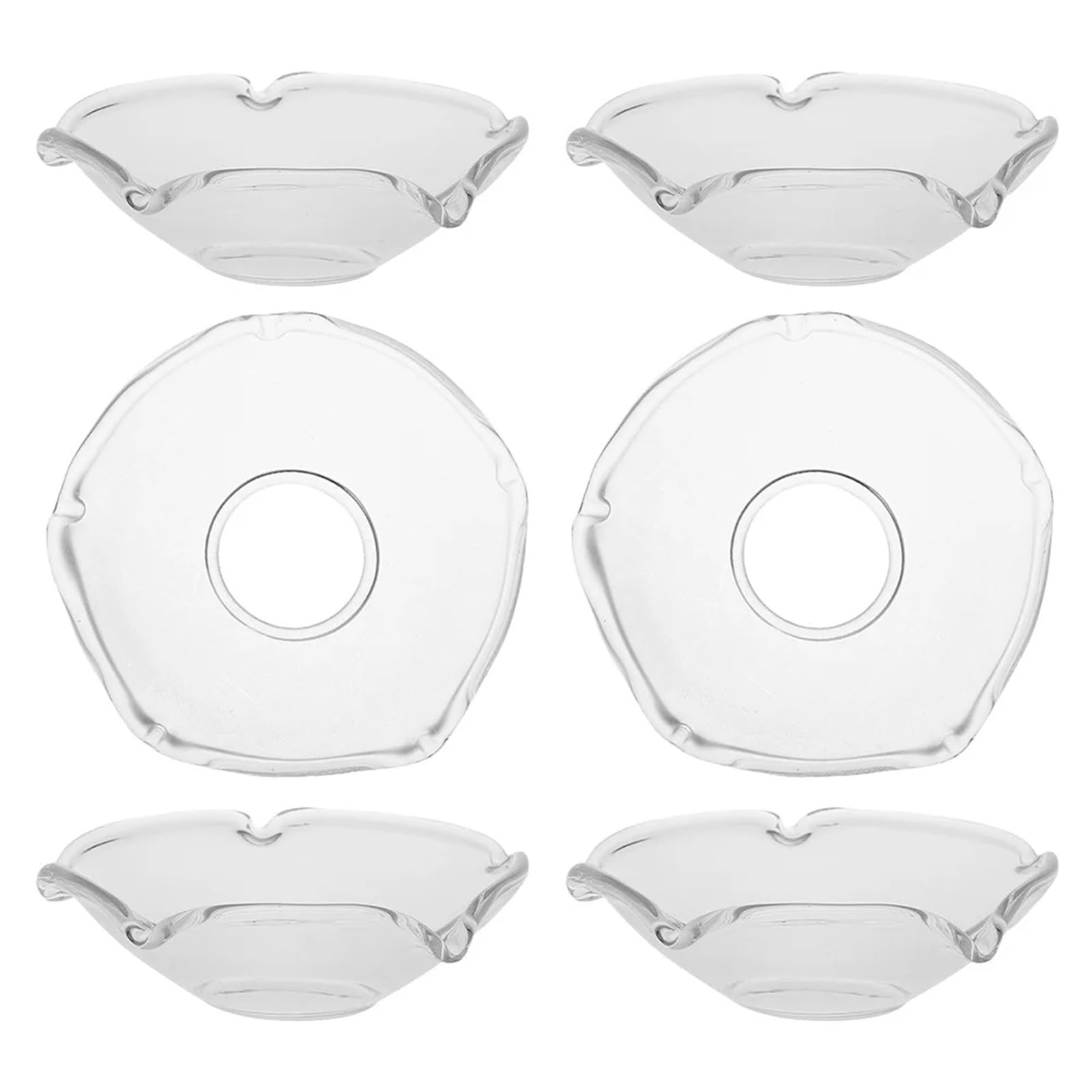 Candle Drip Protectors 6-Pack Heat Resistant Glass Drip Protectors, Reusable Wax Catchers for Taper Candles(7X7X2CM)