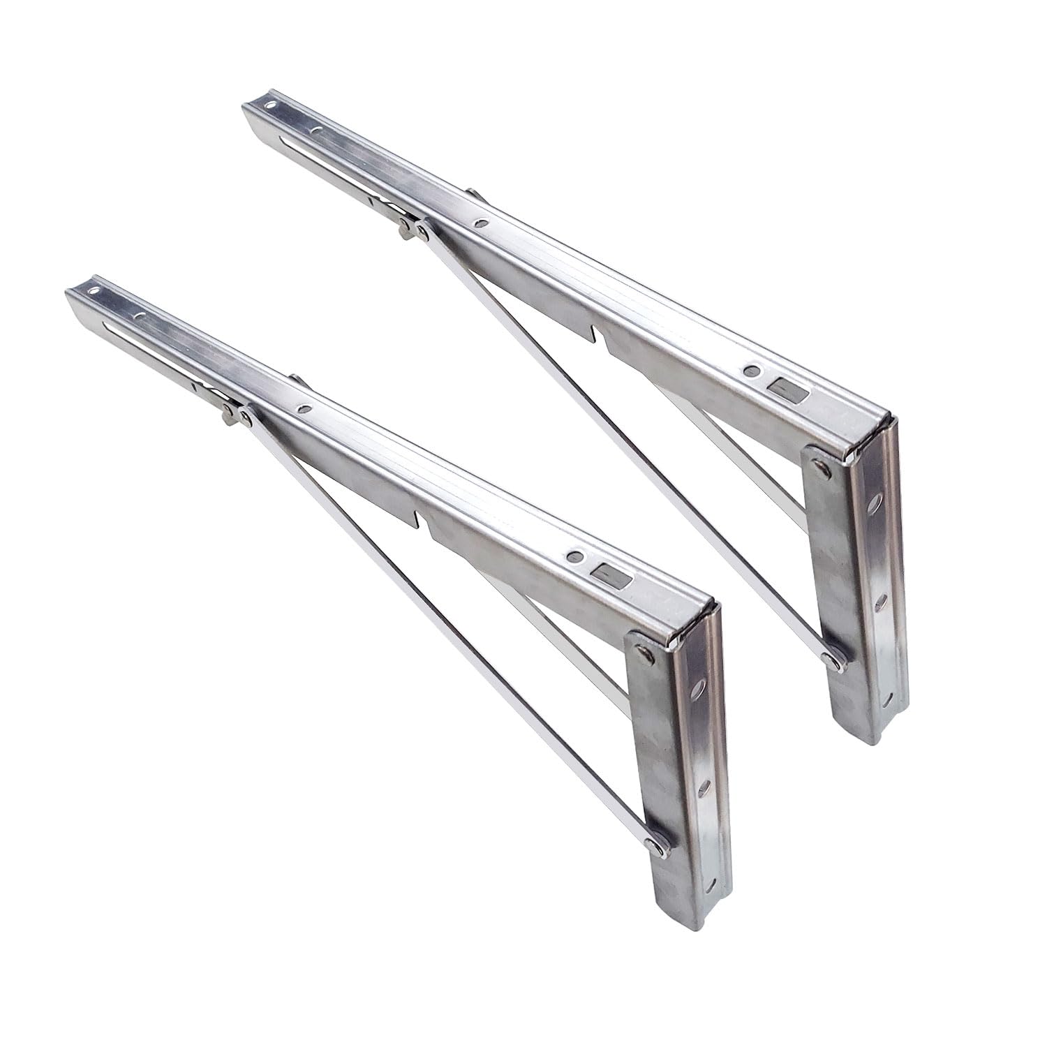VOLO Pack of 2 Pieces (1 Set ) Heavy Duty Folding Bracket | 150 Kg Load Capacity | Foldable Wall Shelf Bracket | Fold Down Table and Wall Bracket with Fittings | (Stainless Steel, 8 Inch (200mm)) — Amazon image 16