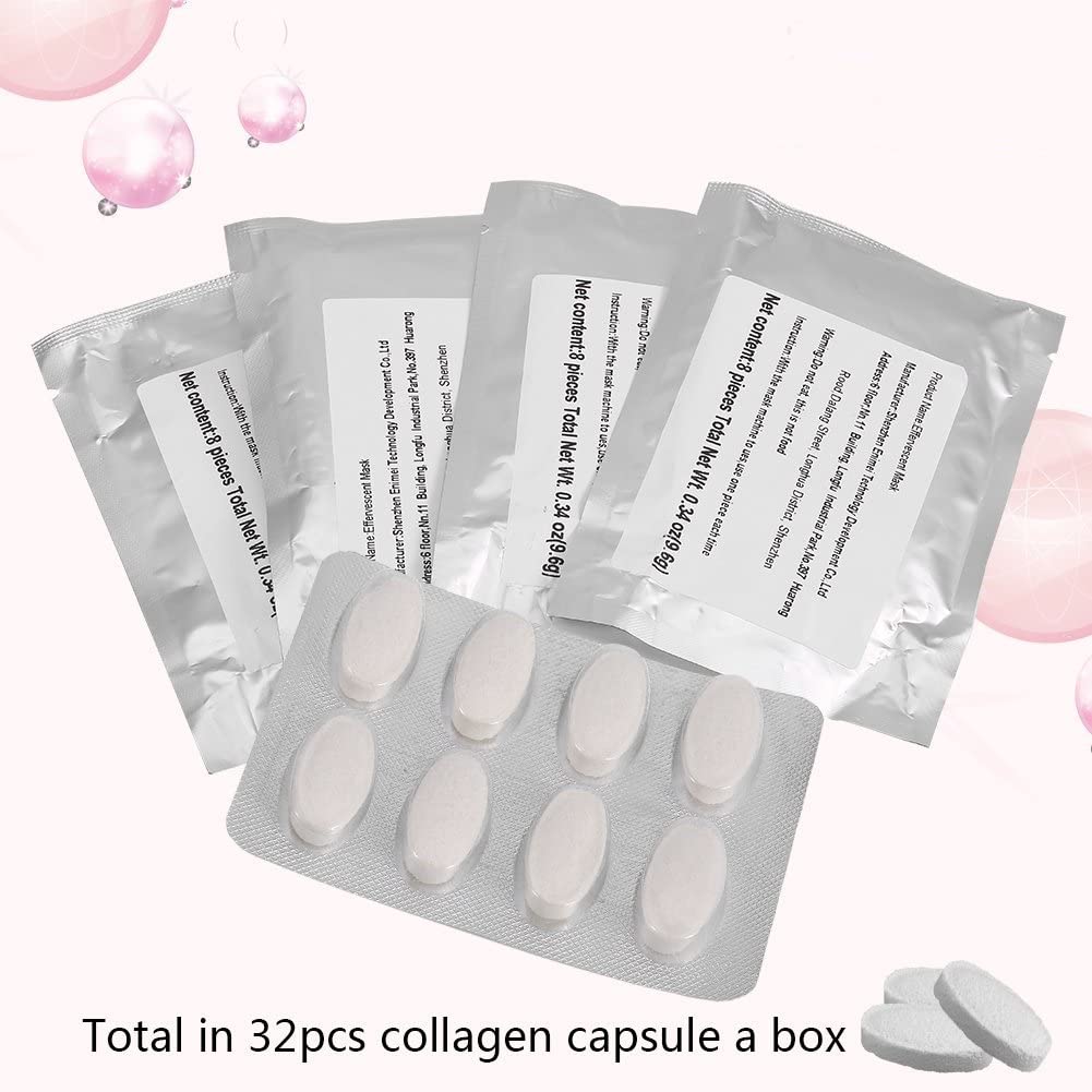 Face Mask Machine Collagen, Voice Broadcasting Full Automation DIY Natural Fruit Vegetable Facial Care Mask Maker Machine (32Pcs Collagen)