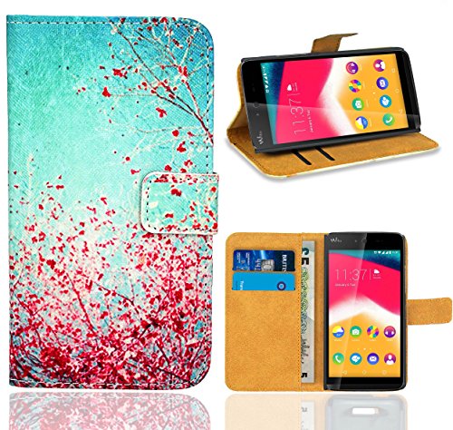FoneExpert Wiko Rainbow Jam Housse Coque, Etui Housse Coque en Cuir Portefeuille Wallet Case Cover pour Wiko Rainbow Jam