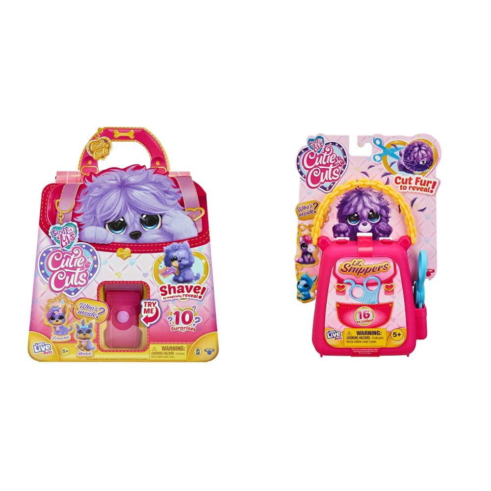 Little Live Pets Scruff-a-Luvs Cutie Cuts Shave, Reveal and Style, Plush Rescue pet & 30319 Cutie Cuts Lil Snippers