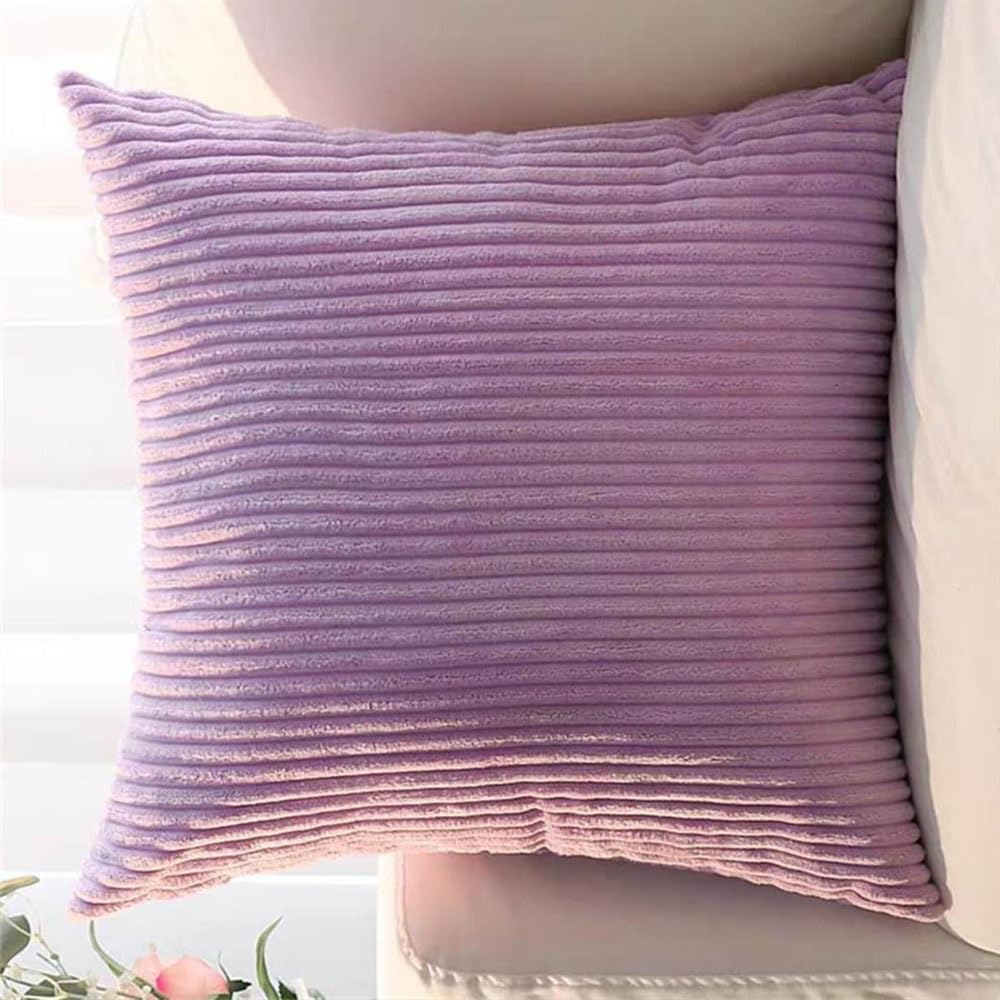 SWJ-swjssb Super King Size Pillow Cases 80x80 75x75 Cm,Square Extra Large Cushion Covers Soft Throw Pillow Cover With Zipper Corduroy Decorative Pillowcases For Sofa Couch(Taro Purple,16x24 inch 1pc) โ image 1