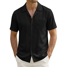ZEROYAA Mens Regular Fit Short Sleeve Button Down Shirts Wrinkle Free Summer Lightweight Tops with Pocket