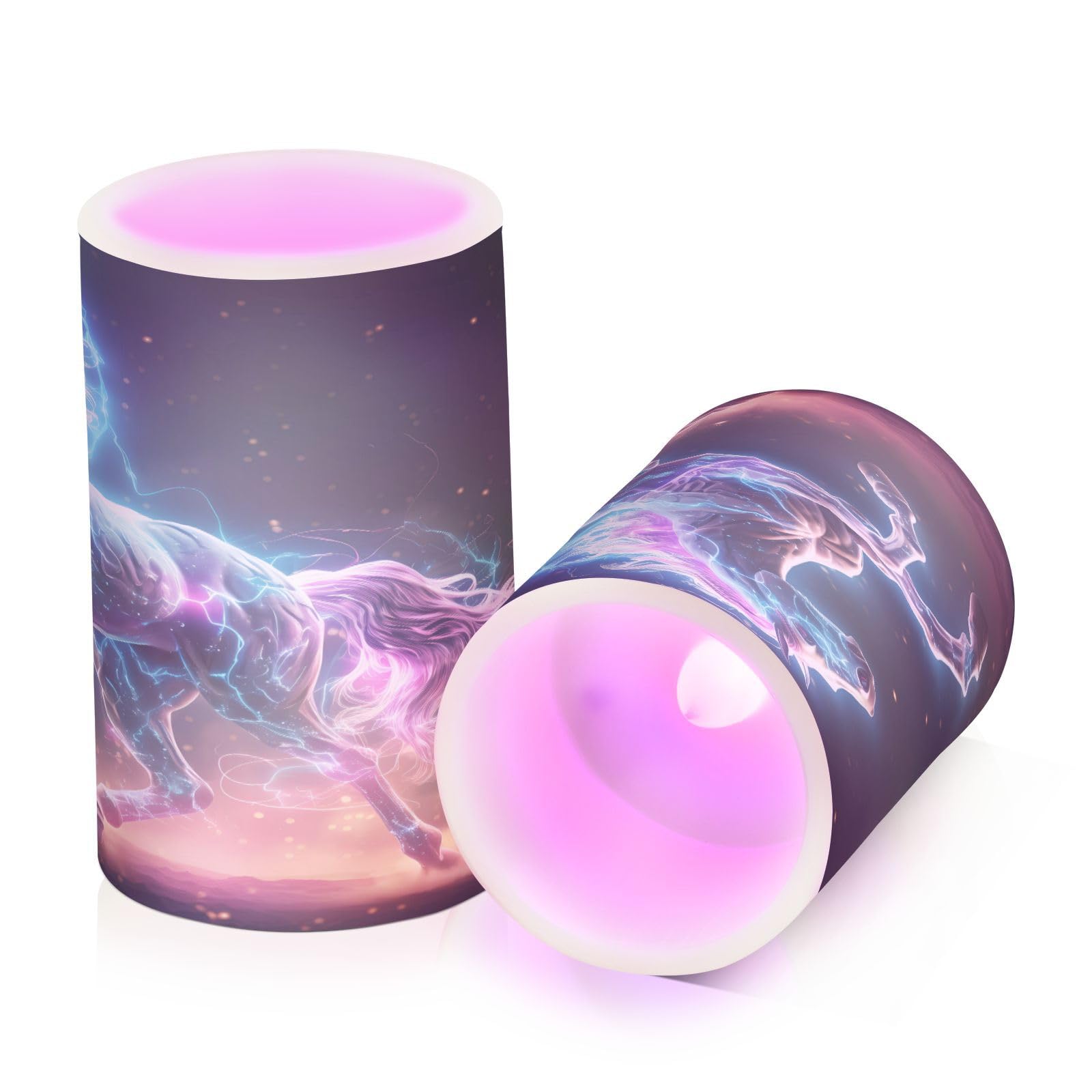 ALAZA Horse (8) Flickering Flameless Candles Battery Operated with Remote Timer,Tea Light Candles LED Pillar Votive Candles Set of 2 for Outdoor Indoor Decorations