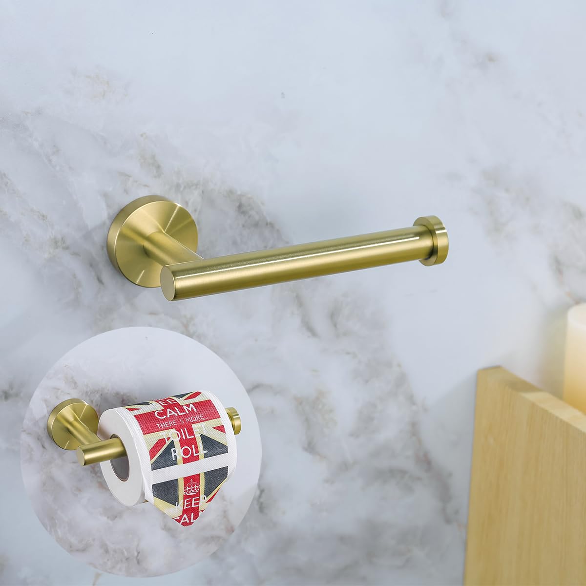 White Toilet Roll Holder Bathroom Toilet Paper Holder Wall-Mounted TP Toilet Tissue Holder — Amazon image 15