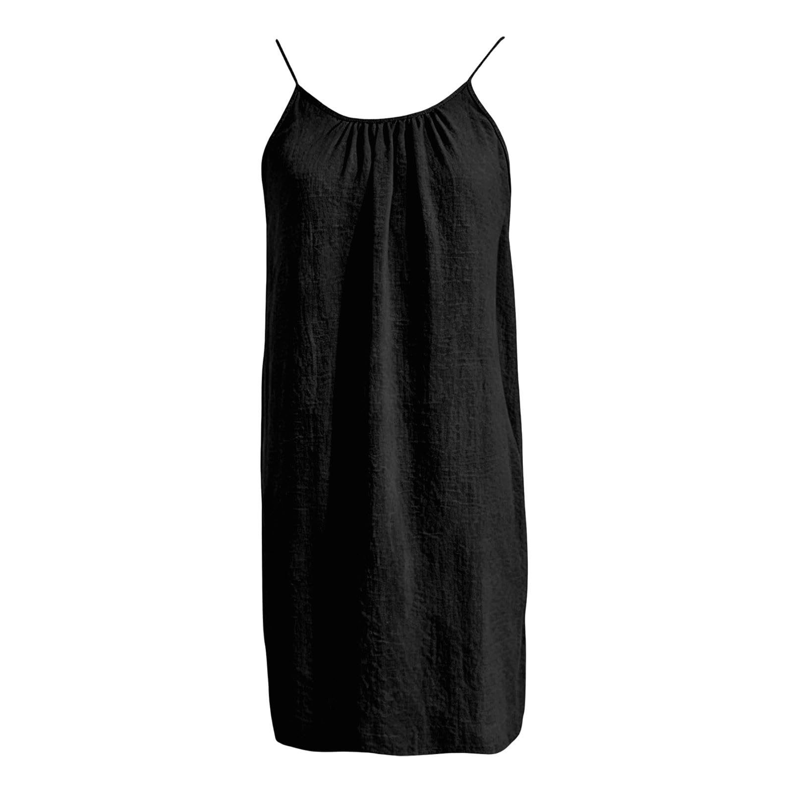 Vestidos Verano Mujer Espalda Descubierta Tirantes Delgados Monocolor Elegante Vestido De Playa Plisado Maxivestido Bohemio Vestidos Holgado Casual Dress para Fiesta Playa Cocktai