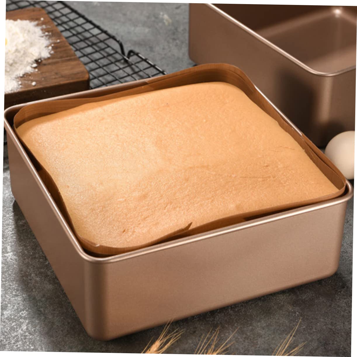 TOPBATHY Teglia Quadrata per Torta Antiaderente, 1 Pezzo, in Acciaio Inox | Teglia da Forno Antiaderente, Facile da Pulire, per Torte e Pane, in Cucina, per l'Uso Quotidiano