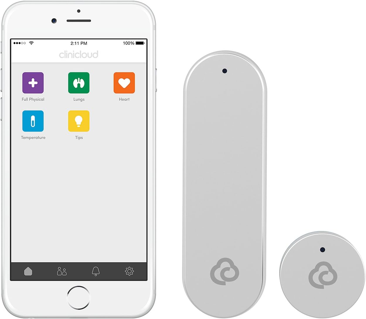 Non-Contact Thermometer + Connected Stethoscope (Works with iOS and Android), Comes with Carry case