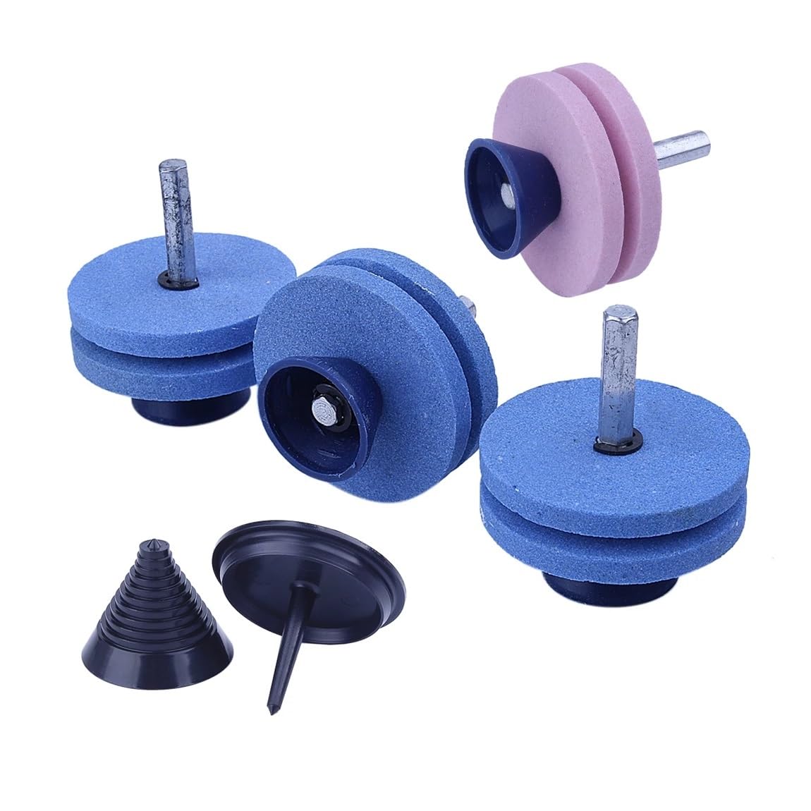 Afilador de cortacésped de Doble Capa, 4 Uds., Compatible con Todos los taladros eléctricos y manuales, Resistente al Calor