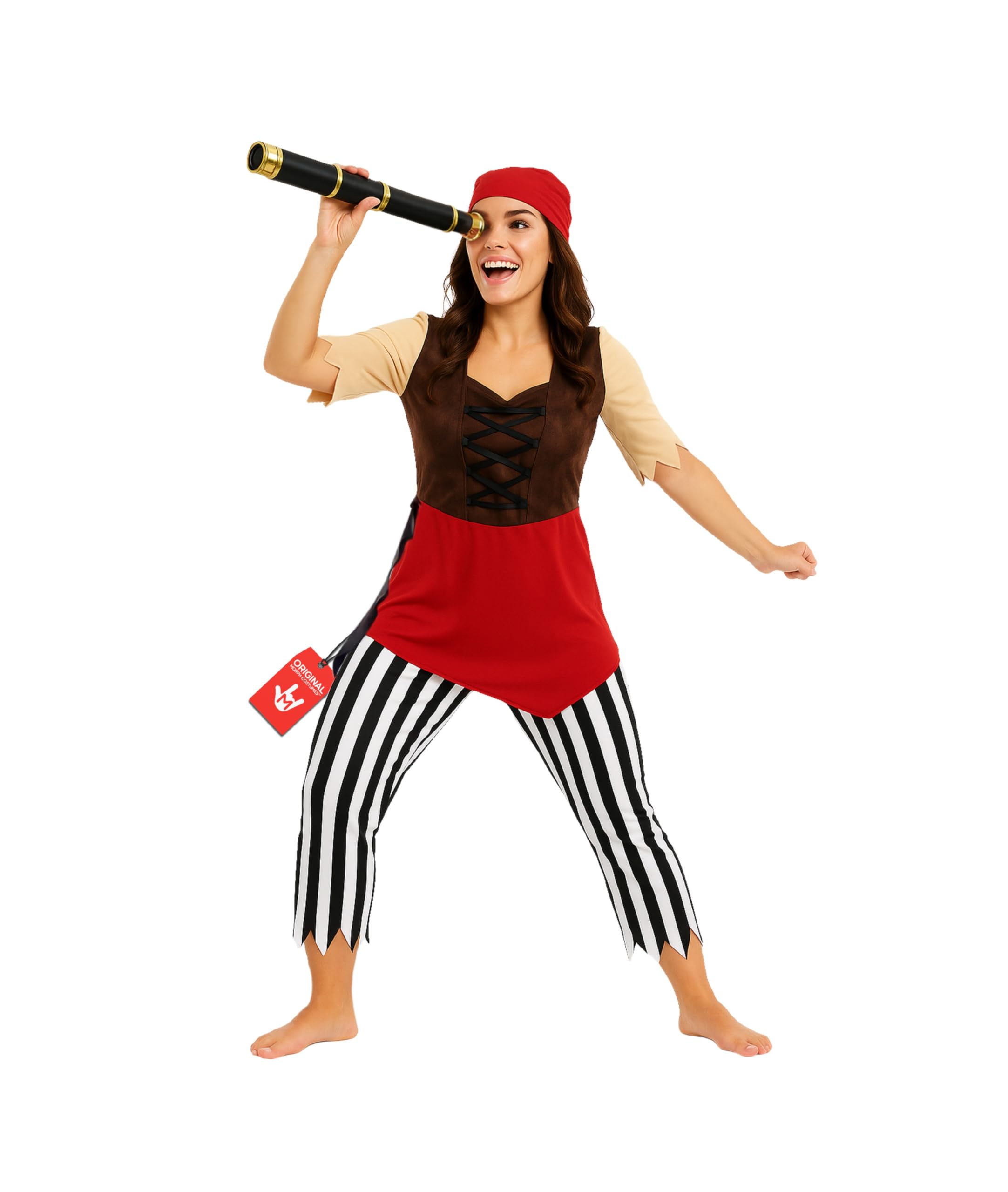 Women's Pirate Costume, First Mate Adult Halloween Outfit, Classic Pirate Dress for Parties and Events