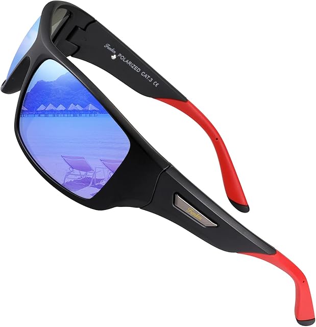 FUMKEN Polarised Sports Sunglasses for Men Women Driving Cycling Climbing Anti-glare UV400 Protection TR90 Unbreakable Frame
